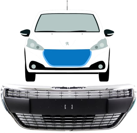 Grill voor Peugeot 208 2015-2019 ALLURE / Set