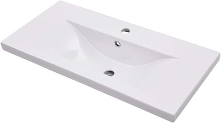 Wastafel Keramiek - Badkamer Spoelbak - Badkamer Inrichten - Met Overloop - 81 x 39.5 cm - Wit