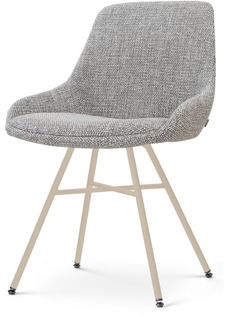 Nolon Noa-Isa Eetkamerstoel Grijs Blend - Beige Onderstel - Modern - Stoffen - Comfortabel