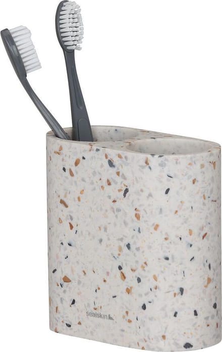 Sealskin Blend - Tandenborstelhouder dubbel - vrijstaand - Terrazzo