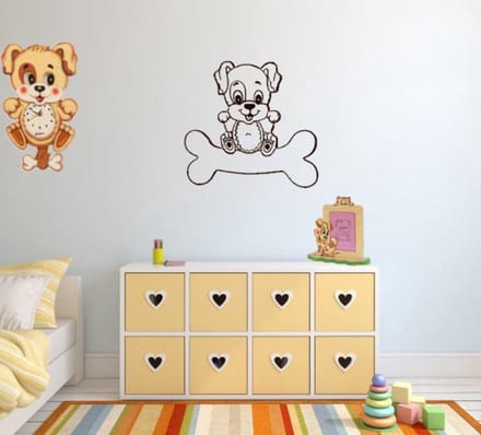 Decoratiesticker Hond op bot 30 x 30 cm | Rosami