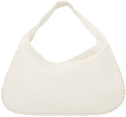 Zusss Grote Gevlochten Tas 100% PU Leer Off White