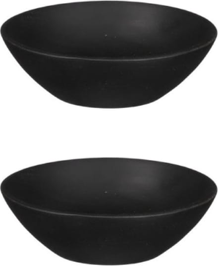 Mica Decorations Tomar schaal - 4,5 x 15 cm - Mangohout - Zwart - 2 stuks