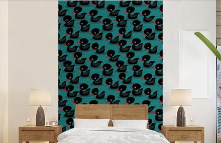 Behang - Fotobehang Eend - Baby - Patronen - Breedte 190 cm x hoogte 300 cm