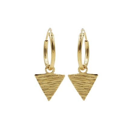 Karma Symbols oorbel triangle wood Goud-M2029