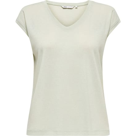 ONLY- ONLSILVERY S/S V NECK LUREX TOP JRS NOOS - Heren - T-shirt