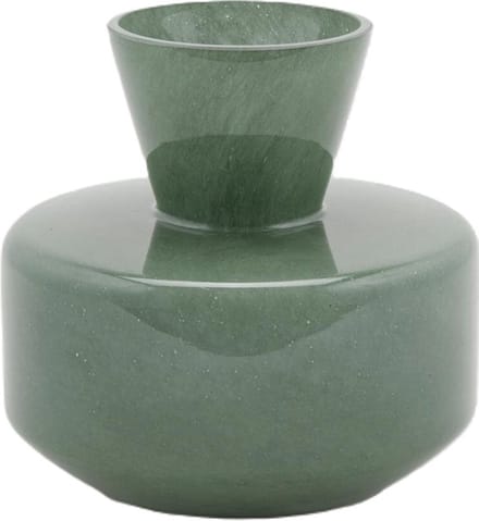 EDG Bloemenvaas Glas Groen D 21 cm H 20 cm Opening 11 cm