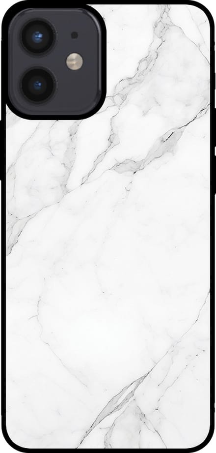 Smartphonica Telefoonhoesje voor iPhone 12 Mini met marmer opdruk - TPU backcover case marble design - Wit geschikt voor iPhone 12 Mini