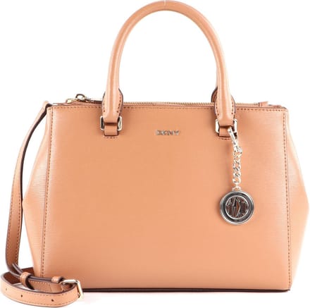 DKNY Leren Schoudertas Handtas Bryant Satchel Cashew Bruine