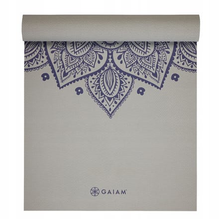 Gaiam Yoga Mat - Sustained Grey Sundial Flower - 5 mm