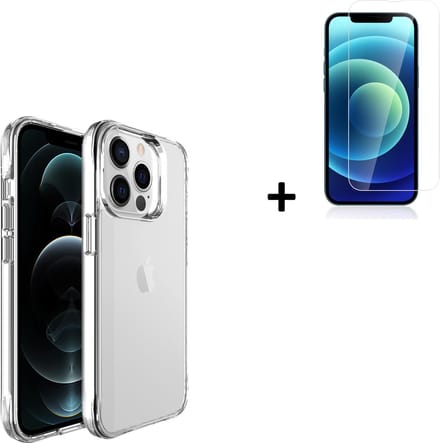 Geschikt voor iPhone 13 Mini Hoesje - iPhone 13 Mini Screenprotector - iPhone 13 Mini Hoesje Transparant Siliconen Case + Screenprotector