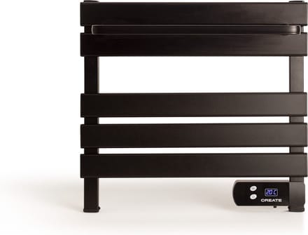 CREATE - Elektrisch handdoekrek 150W, Zwart - Met legplank - WARM TOWEL MINI