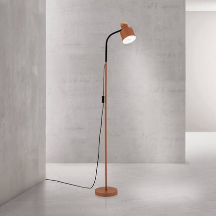 ORION Vloerlamp Gili, staal, koraalrood, hoogte 150 cm, E27