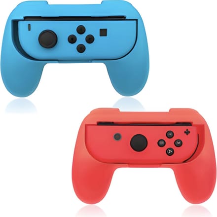 Heuts Goods - Joy Con Controller Grip geschikt voor Nintendo Switch - Joy Con Controller Grip - Nintendo Switch accessoire geschikt voor Nintendo Switch - Set van 2 - Rood/Blauw