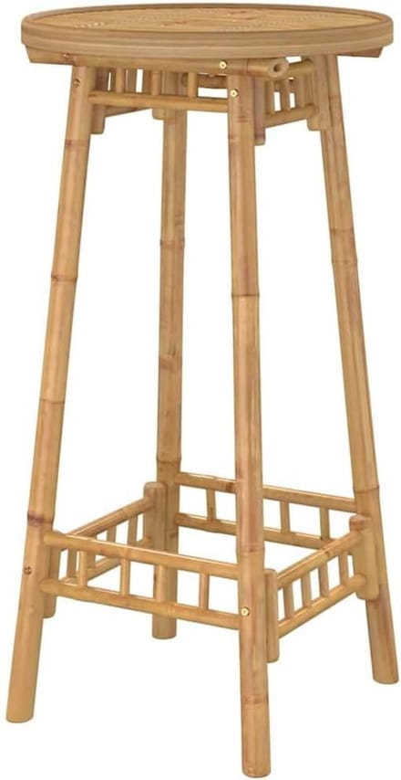 Ronde tuintafel - Bamboe bartafel - Buiten ontspannen - Met voetsteun - 55 x 100 cm - Bruin