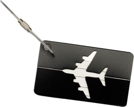 AM-IP® Aluminium Bagage Label Tag Zwart
