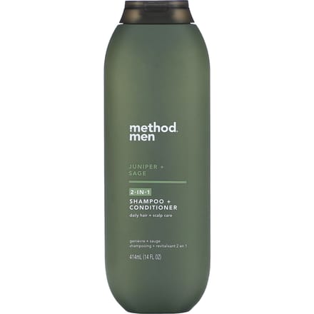 Methode, Heren, 2-in-1 Shampoo + Conditioner, Jeneverbes + Salie, 14 fl oz (414 ml) gray