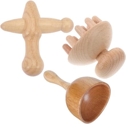 Massage Set - Houten Tools - Spieren Ontspannen - Gladde Afwerking - Compact Formaat - Houtkleur