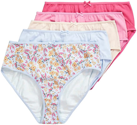 Ulla Popken - Dames - Midi-slips set van 5 - Donkerroze - Maat 42+