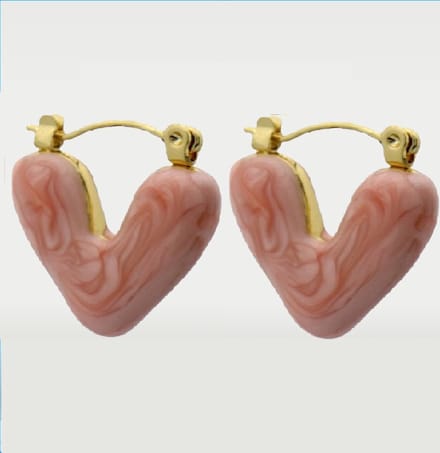 oorbellen met hart - Roze – valentijn – cadeau