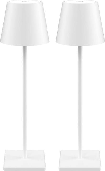 2 Stuks - Oplaadbare Tafellamp - Dimbaar - Aluminium - Bureaulamp - Waterdicht - 38CM - Wit