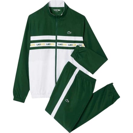 Lacoste Tennistrainingpak voor heren (Groen, Wit)