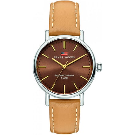 River Woods Oswego RW340014 Horloge - Leer - Bruin - Ø 34 mm
