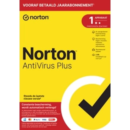 Norton Antivirus Plus | 1 apparaat  | 1 jaar | 2 GB Cloud Backup