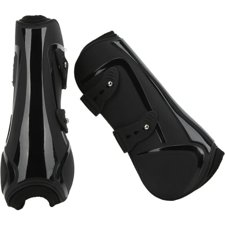 Paardenbeenbeschermers PU Schaal Elastisch Neopreen Veilige Paardenbeenbeschermer voor Pezen Bloedvaten Zwart Medium black