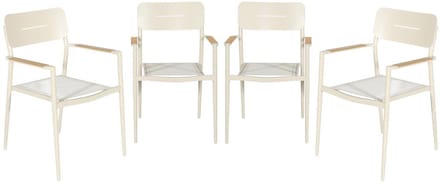 sweeek - Set van 4 tuinstoelen van aluminium en textileen - fira
