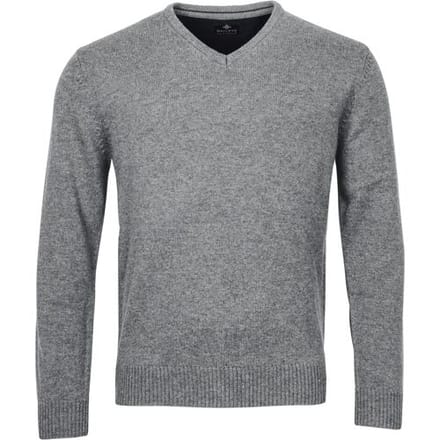 Baileys Trui Lambswool V-Neck Single Knit Midden Grijs / male