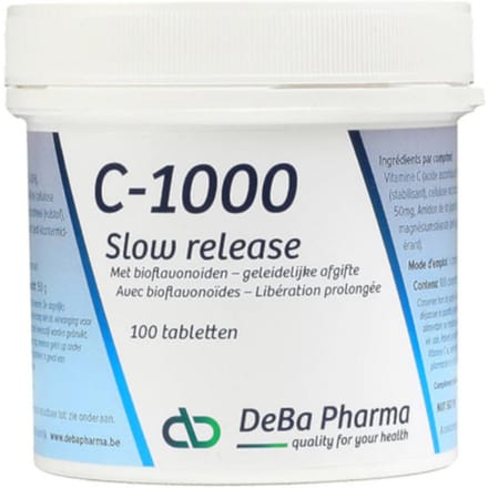 Vitamine C 1000 mg met Bioflavonoïden Slow Release 100 Gecomprimeerde tabletten