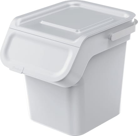 Prosperplast Keden - Afvalemmer / Prullenbak met actief koolfilter - 20L - as wit