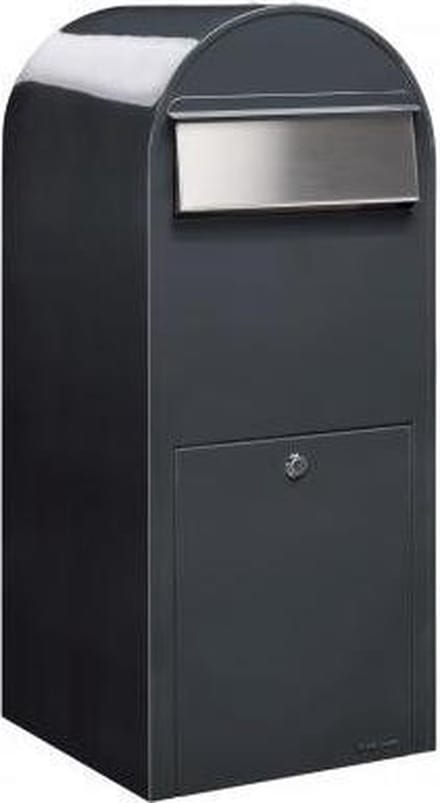 BOBI Brievenbus Jumbo - RAL 7016 - Donkergrijs en RVS Klep