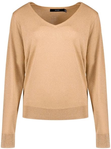Vero Moda Blaze Glitter Trui Met V-hals Beige M Vrouw
