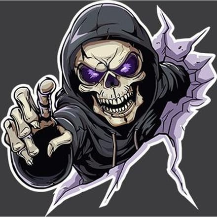 Halloween Grimace Auto Sticker Schedel Sticker Motorfiets Kras Afdekking Creatieve Body Sticker 18*17cm gray