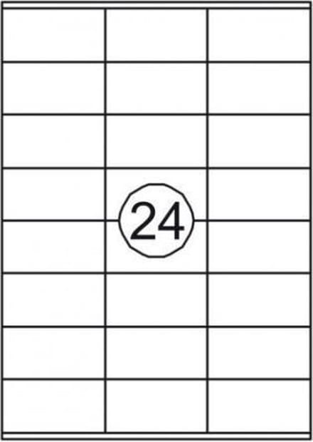 A-Series zelfklevende etiketten - 70x37mm - wit - 24 etiketten per vel - 100 vellen