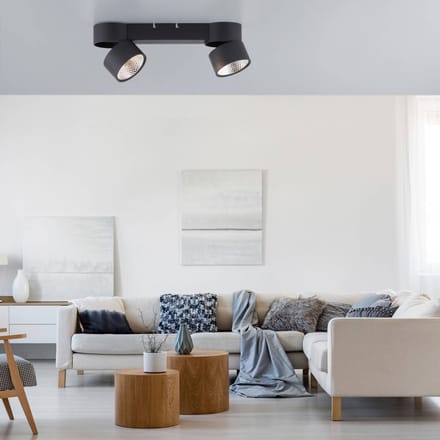 LED plafondlamp PURE Nola, 2-lamps, zwart