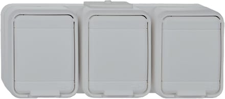 Stekkerdoos 3-voudig - Verlengdoos - Elektriciteit Verdelen - Voorbekabeld - 16A 250V - Lichtgrijs