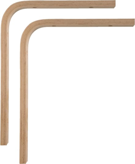 AMIG Plankdrager/planksteun van hout - 2x - lichtbruin - H200 x B150 mm - boekenplank steunen