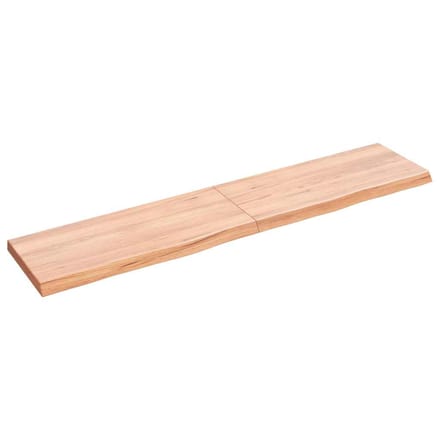 vidaXL - Wandschap - 140x30x(2-4)cm - behandeld - massief - eikenhout - lichtbruin