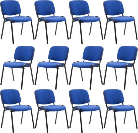 CLP Ken 12x Stapelbare Eetkamerstoel - Stof blauw