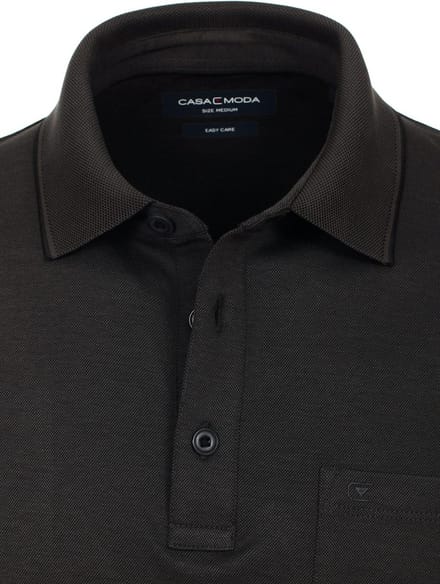 Poloshirt Met Borstzakje 3 Knoops Antraciet Casa Moda - M