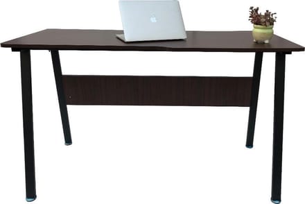 Computertafel  bureau Stoer - industrieel vintage - 130 cm breed - zwart metaal bruin hout