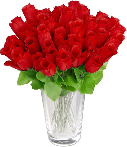 480x kunstrozen - rood - kunstbloemen - decoratie - nep bloemen