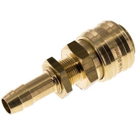 Messing DN 7.2 (Euro) Luchtkoppeling Snelkoppeling 10 mm Slangpilaar Schotkoppeling