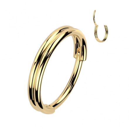 Piercing clicker double lined strak 0.8x7 - goud - LMPiercings