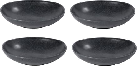 Costa Nova - livia zwart - pastabord - aardewerk - 23 cm rond - set van 4