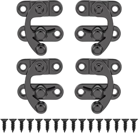 Set van 4 Mini Hasp Sluitingen Zwart voor Kistjes en Sieradendozen