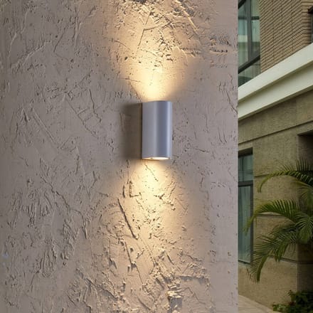 PRIOS - Wandlamp buiten - 2lichts - Aluminium, glas - H: 16 cm - GU10 - wit
